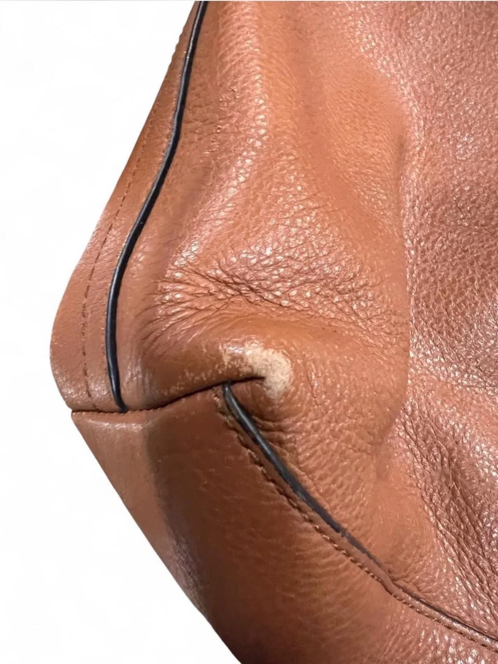 Coach Black and Brown Leather Messenger Bag with Hang Tag
